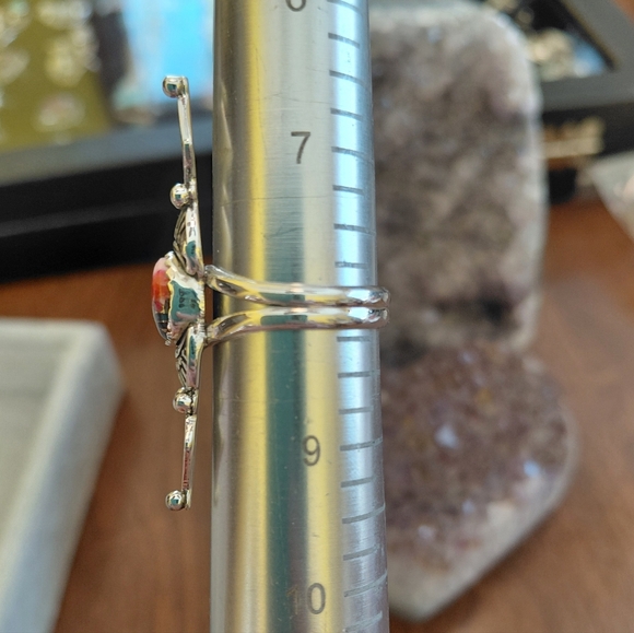 Boho Pink Dahlia Sterling Silver Ring - Picture 11 of 11